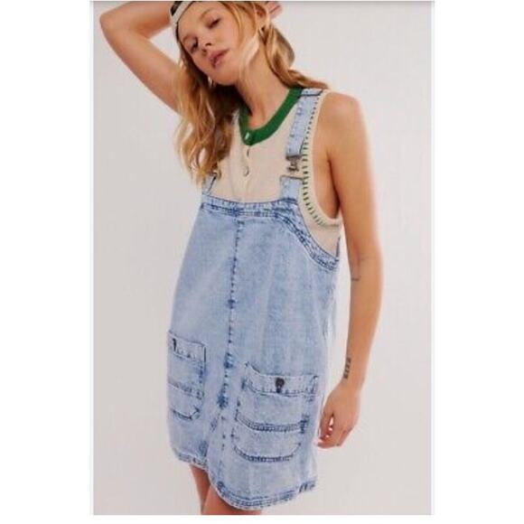 Free People Dresses & Skirts - Free People We The Free Overall Smock Mini Top Large NWT